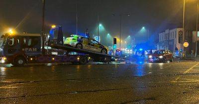 Audi has bumper ripped off in crash with police car on main road - manchestereveningnews.co.uk - state Indiana - county Lane