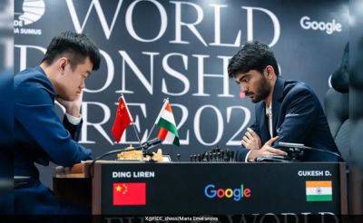 Ding Liren - World Chess Championship: D Gukesh Loses To Ding Liren In 12th Game, Both Players At 6 points Each - sports.ndtv.com - Britain - Russia - China - India