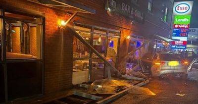 Suspected drink driver arrested after car smashes into front of busy restaurant