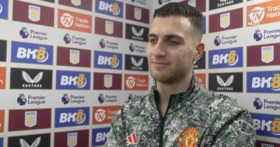 Manchester United defender Diogo Dalot sends message to fans after win against Aston Villa