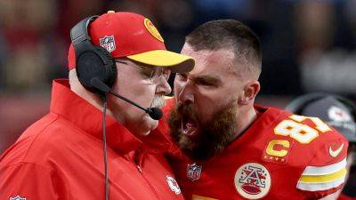 Travis Kelce plays down barging into 'greatest coach' Andy Reid at Super Bowl