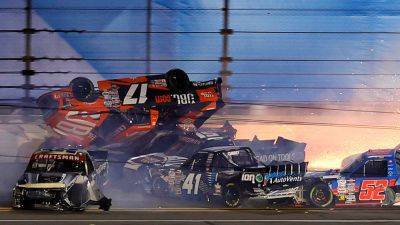 Mike Ehrmann - International - NASCAR truck goes airborne in fiery 12-vehicle wreck at Daytona - foxnews.com - Usa - county Gray