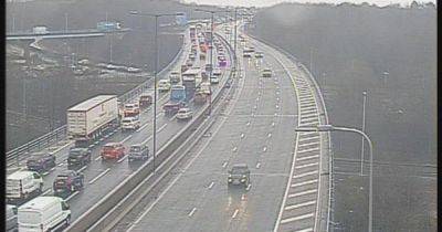 M60 traffic stopped by police after crash