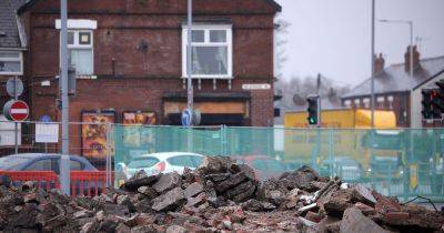 Evening News - Landmark pub is flattened... as mystery surrounds when new Greggs drive-thru set to replace it will open - manchestereveningnews.co.uk
