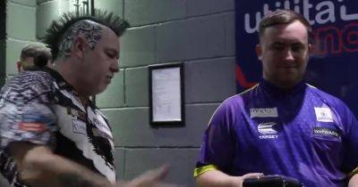 Luke Littler and Peter Wright's awkward lift exchange after Premier League Darts clash