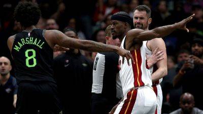 Miami Heat - Jimmy Butler - Kevin Love - NBA suspends five players for roles in Heat-Pelicans fight - ESPN - espn.com - New York - state Indiana - county Kings - county Williamson