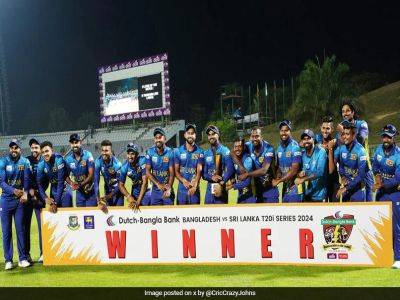 Angelo Mathews - Sri Lanka Players' 'Timed Out' Celebration After Series Win Over Bangladesh - sports.ndtv.com - Sri Lanka - Bangladesh
