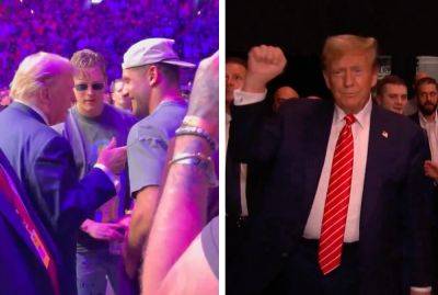 Donald Trump At UFC 299 Draws Major Applause; Trump Links Up With NFL Stars Joe Burrow, Nick Bosa