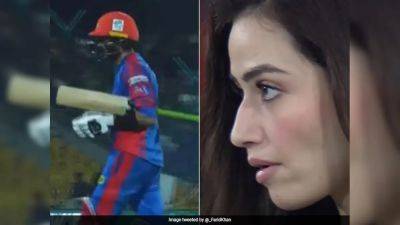 Watch: Naveen-ul-Haq Uproots Shoaib Malik's Stumps, Stunned Sana Javed's Reaction Viral