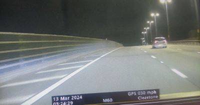 Driver pulled over after doing 30mph on almost empty M60