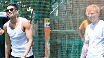 James Anderson - Ed Sheeran - Gujarat Titans - Shubman Gill - Watch: Shirtless Shubman Gill Bowls To Ed Sheeran Ahead Of IPL 2024. This Happens Next - sports.ndtv.com - India