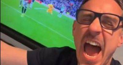 Harvey Elliott - Gary Neville - Scott Mactominay - Alexis Mac Allister - Gary Neville 'hilarious' reaction to Manchester United's Amad Diallo last-minute goal against Liverpool - manchestereveningnews.co.uk - Instagram