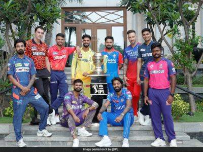 Team Captains Pose With Trophy Ahead Of IPL 2024