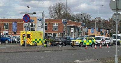 Air ambulance scrambled as motorcyclist is hurt following crash