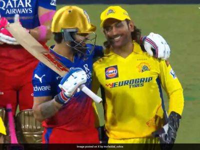 Watch: MS Dhoni And Virat Kohli Share Heartwarming Hug Ahead Of IPL 2024 Opener