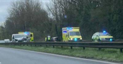 Live updates as A48 in Cardiff closed by crash