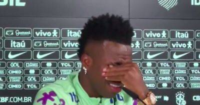 Vinicius Jr breaks down in tears at Brazil press conference as he is quizzed on racist abuse suffered in Spain