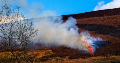 Fire service swamped with 999 calls over 'controlled burn' blaze on moors above Stalybridge