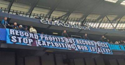 Man City fans protest against season ticket prices as club explain banner removal