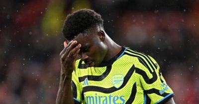 Bukayo Saka and Gabriel Martinelli suffer Arsenal injury scares ahead of Manchester City title run-in