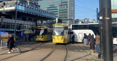 LIVE: Metrolink disruption after tram and coach crash in Manchester - updates - manchestereveningnews.co.uk - county Centre