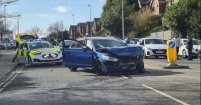 Two men in hospital and one under arrest after collision during police chase