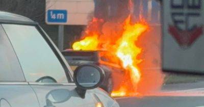 LIVE: Car bursts into flames on M60 with two lanes closed - updates
