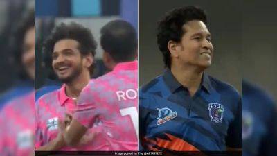 Sachin Tendulkar - Robin Uthappa - Watch: "Complete Silence In Stadium" As Sachin Tendulkar Gets Dismissed By Bigg Boss Winner Munawar Faruqui - sports.ndtv.com - India