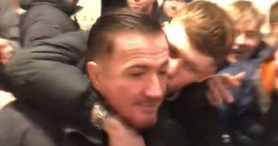 Ex Rangers star Ross McCormack mobbed by Leeds United fans as former striker leads concourse chant