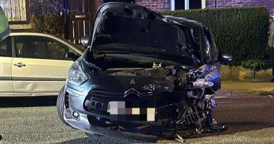 Five parked cars wiped out after dramatic crash