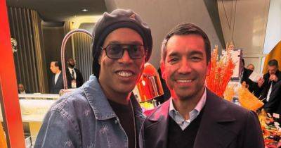 Gio van Bronckhorst and Ronaldinho reunite as Rangers and Dutch fans say the same thing about ultimate Barcelona snap