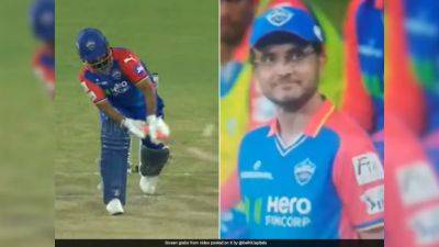 Marcus Stoinis - Sourav Ganguly - Kuldeep Yadav - Rishabh Pant - Watch: Rishabh Pant's Cheeky Reverse Scoop Off LSG Star Gets Sourav Ganguly Out Of His Seat - sports.ndtv.com