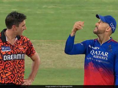 Pat Cummins - Sunrisers Hyderabad - Royal Challengers Bengaluru - Faf Du Plessis - Video: Was Faf du Plessis Talking To Pat Cummins About Rumoured Toss Tampering In MI vs RCB Game? - sports.ndtv.com - India