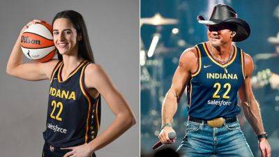 Dawn Staley - Caitlin Clark - Pat Macafee - Country star Tim McGraw dons Caitlin Clark's Indiana Fever jersey at concert in Indianapolis - foxnews.com - state Indiana - state Iowa - state South Carolina