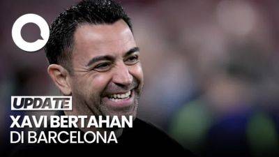 Senyum Semringah Xavi Hernandez yang Bertahan di Barcelona - sport.detik.com