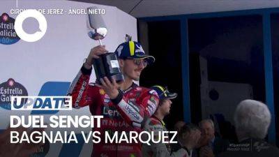 Sengit Sampai Garis Finis! Salip-salipan Bagnaia Vs Marquez di MotoGP Spanyol