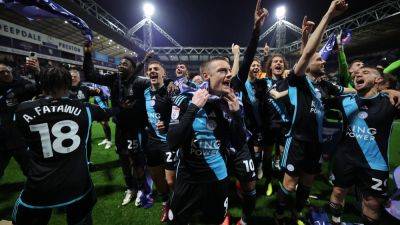 Jamie Vardy on double as Leicester wrap up Championship title