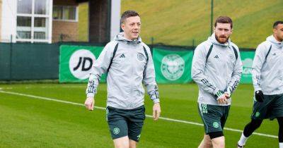 Callum McGregor pictured in Celtic training as captain provides massive boost ahead of Rangers showdown