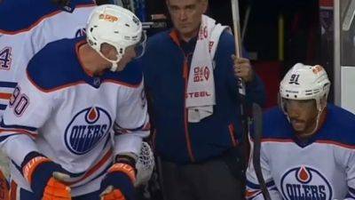 Leon Draisaitl - Evander Kane - Evan Bouchard - Edmonton Oilers - Corey Perry - Oilers' Kane fined $5,000 US by NHL for slashing Flames' Hunt in Saturday victory - cbc.ca - Usa - Canada - county Kane - county Hunt