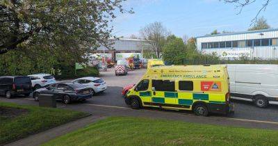 Emergency services swarm industrial estate with roads closed after 'chemical spill'