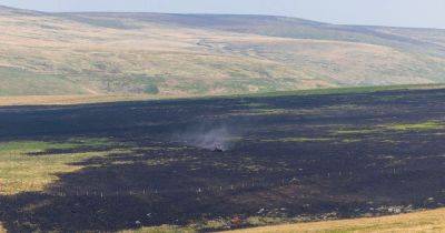 Firefighters spend six hours tackling huge blaze on Marsden Moor