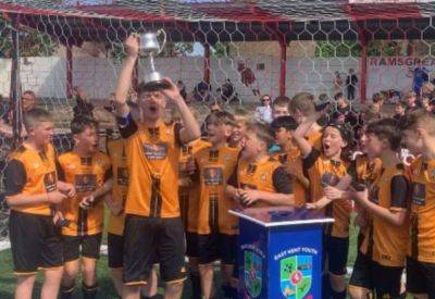 Folkestone Invicta under-13 boys youth team complete double after unbeaten 2023/24 East Kent Youth League Division 1 season with Merv Willis Cup win
