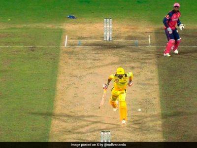 Jos Buttler - Rajasthan Royals - Daryl Mitchell - Ruturaj Gaikwad - Ravindra Jadeja - Sanju Samson - Royal Challengers Bengaluru - Watch: Ravindra Jadeja Dismissed 'Obstructing The Field'. Sakshi Dhoni's Reaction Is Viral - sports.ndtv.com