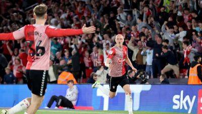 Russell Martin - Che Adams - Cedric Kipre - Adam Armstrong - West Bromwich Albion - Championship - Southampton - Fans clash at St Mary's as Southampton seal Wembley date - rte.ie - Ireland - county Will