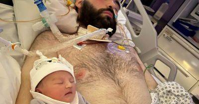 The heartbreaking moment dad, 23, met his baby girl before he died