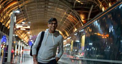 Rishi Sunak wears £750 backpack on campaign trail visit to one of the country's poorest areas