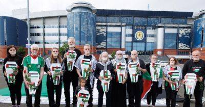 Palestine activists descend on Scotland vs Israel shutout to make some noise at closed doors clash