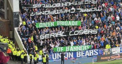 Rangers ultras fly 'stolen' Green Brigade banners but Celtic fans convinced they know the REAL story