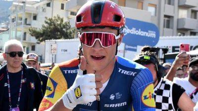 Tadej Pogacar - Geraint Thomas - Filippo Ganna - Milan outsprints Groves to win Giro stage four, Pogacar leads - channelnewsasia.com - Germany - Italy - Colombia - Australia - Bahrain