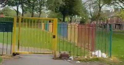 Horrific video appears to show man 'hurling abuse at Jewish children' at Salford park - manchestereveningnews.co.uk - Britain - Palestine - county Park
